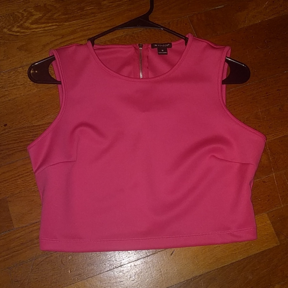 I Heart Ronson Hot Pink Crop Top